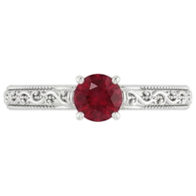 Solitaire Ruby Ring 0.75 Carats Antique Style New