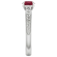 Solitaire Ruby Ring 0.75 Carats Antique Style New