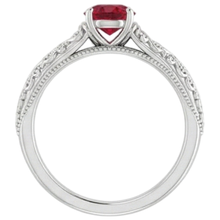 Solitaire Ruby Ring 0.75 Carats Antique Style New
