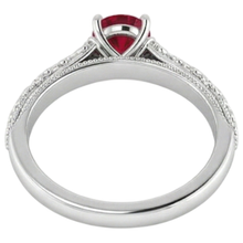 Solitaire Ruby Ring 0.75 Carats Antique Style New