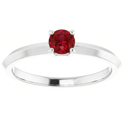 Natural Ruby Ring 1.25ct - White Gold 14K