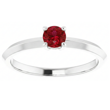 natural round ruby 1.25ct ring front view