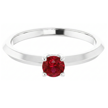 natural round ruby 1.25ct ring side angle