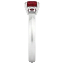natural round ruby 1.25ct ring profile view