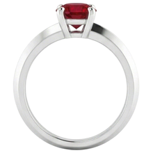 natural round ruby 1.25ct ring on white background