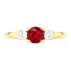 Solitaire Ruby Ring 1.25 Carats Yellow Gold 14K