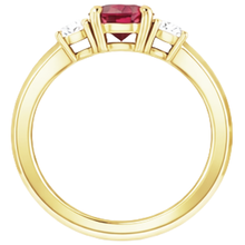 Solitaire Ruby Ring 1.25 Carats Yellow Gold 14K