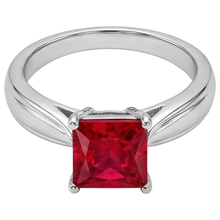 Solitaire Ruby Ring 1 Carats White Gold 14K