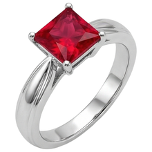 Solitaire Ruby Ring 1 Carats White Gold 14K