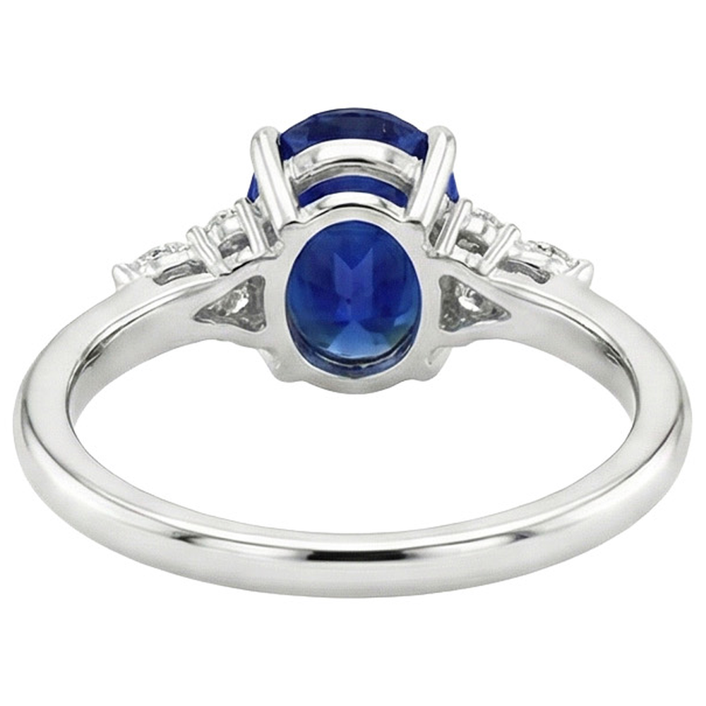 natural round sapphire 3ct ring top view