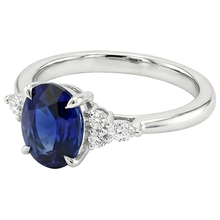 natural round sapphire 3ct ring profile view