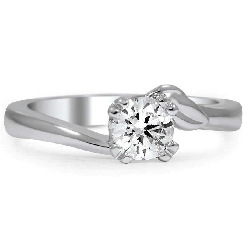 Solitaire Sparkling 1.01 Carats Round Cut Natural Diamond Engagement Ring
