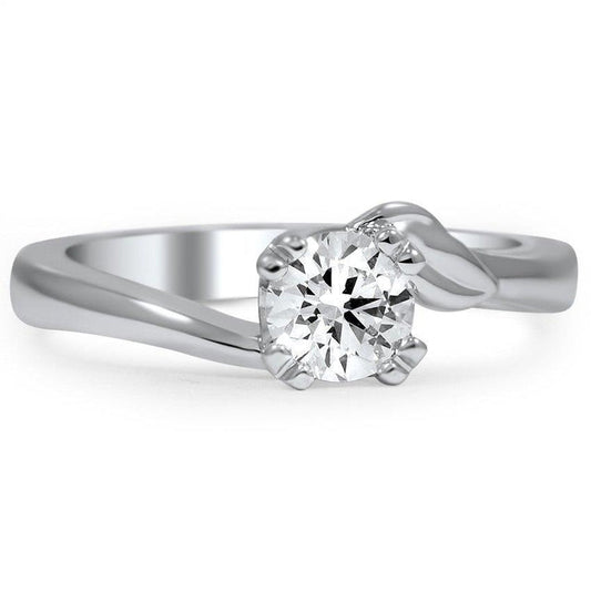 Solitaire Sparkling 1.50 Carats Round Cut Real Diamond Wedding Ring