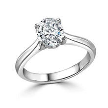 Solitaire Sparkling 2.85 Carats Real Oval Cut Diamond Anniversary Ring