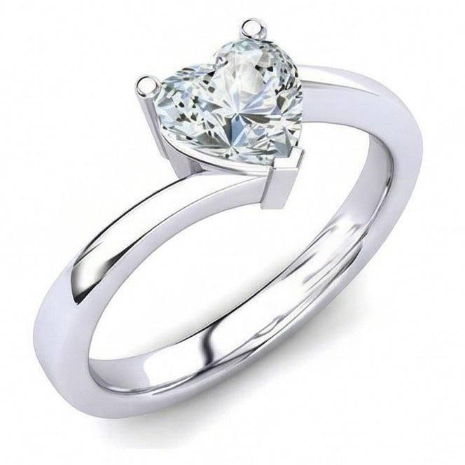 Solitaire Sparkling Heart Shape 1.75 Ct Natural Earth Mined Diamond Wedding Ring