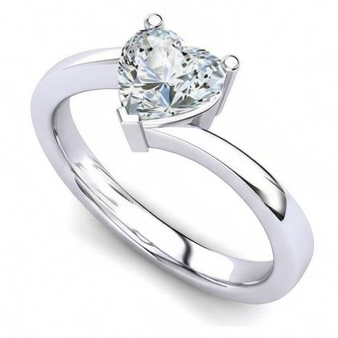 Solitaire Sparkling Heart Shape 1.75 Ct Natural Earth Mined Diamond Wedding Ring