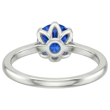Solitaire Sri Lankan Sapphire Ring 2 Carats Tapered Shank White Gold