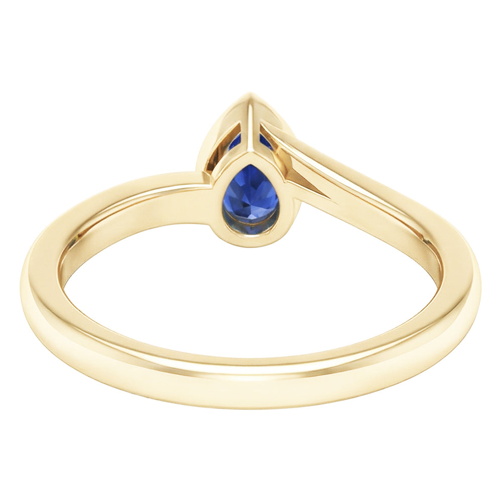 Solitaire Sri Lankan Sapphire Ring Bezel Set Yellow Gold 1.50 Carats
