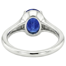 Solitaire Sri Lankan Sapphire Ring White Gold 14K Oval Cut 3 Carats