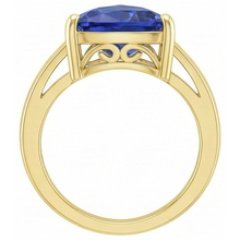 Solitaire Trillion Blue Sapphire Ring Yellow Gold Jewellery 3 Carats