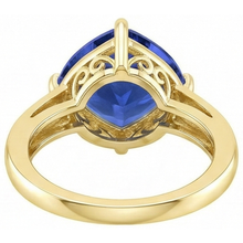Solitaire Trillion Blue Sapphire Ring Yellow Gold Jewellery 3 Carats