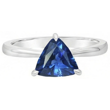 Solitaire Trillion Deep Blue Sapphire 1.50 Carats Prong Set Jewellery