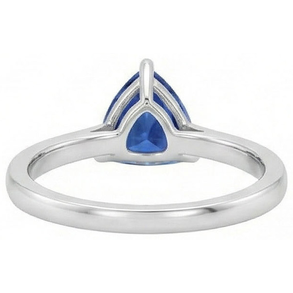 Solitaire Trillion Deep Blue Sapphire 1.50 Carats Prong Set Jewellery