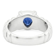 Solitaire Trillion Ring V Prong Blue Sapphire Vintage Style 1 Carat