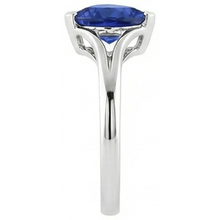 Solitaire Trillion Sapphire Ring V Prong Split Shank 1.50 Carats
