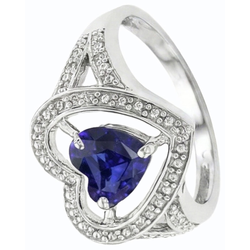 Natural Sapphire Ring 1.50ct - White Gold 14K