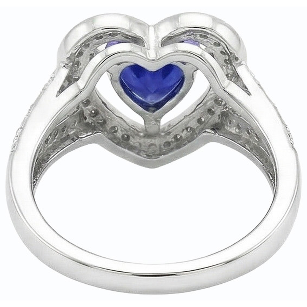natural heart sapphire 1.50ct ring side angle