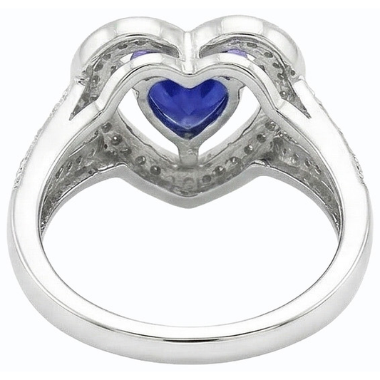 natural heart sapphire 1.50ct ring side angle