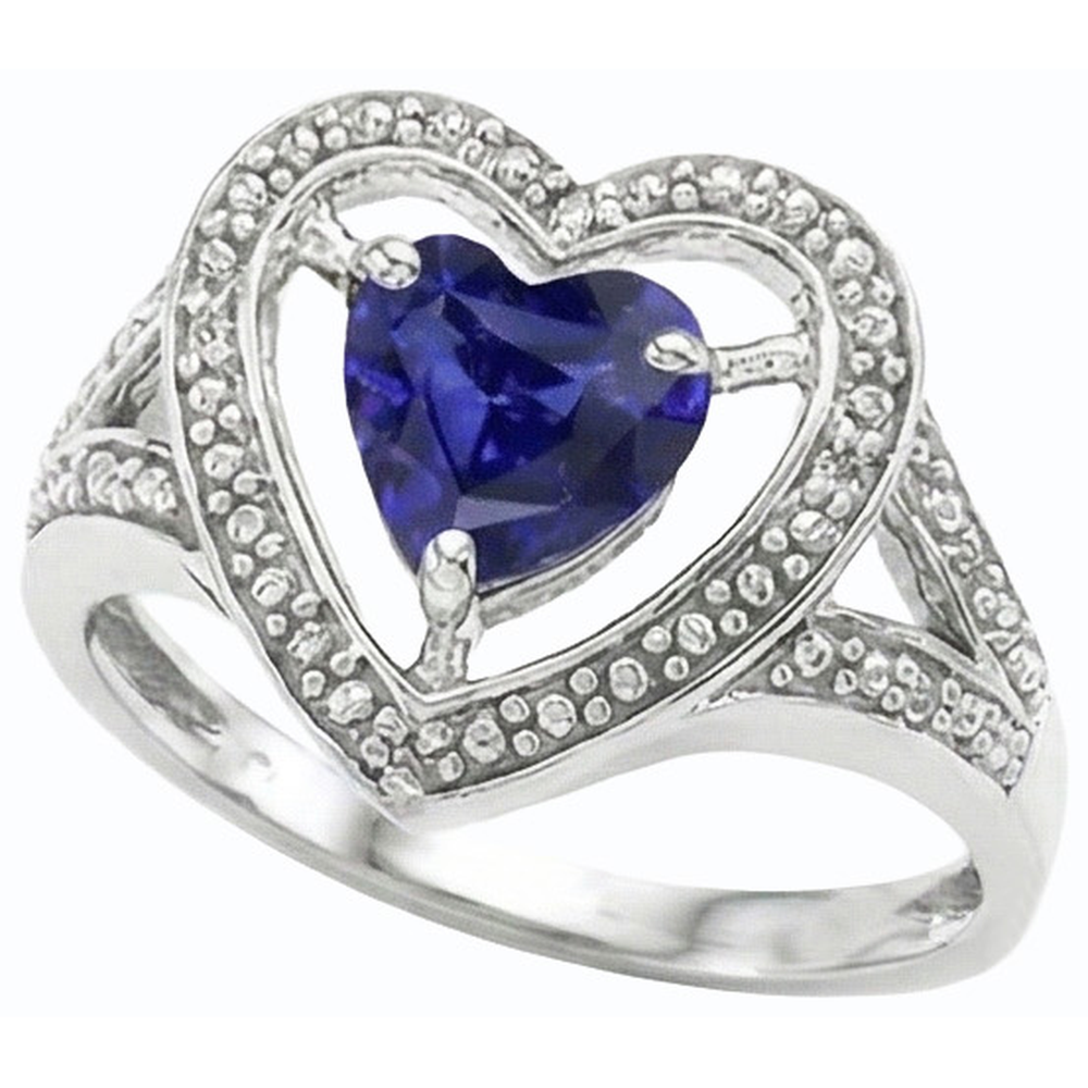 natural heart sapphire 1.50ct ring close up detail