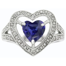 natural heart sapphire 1.50ct ring top view