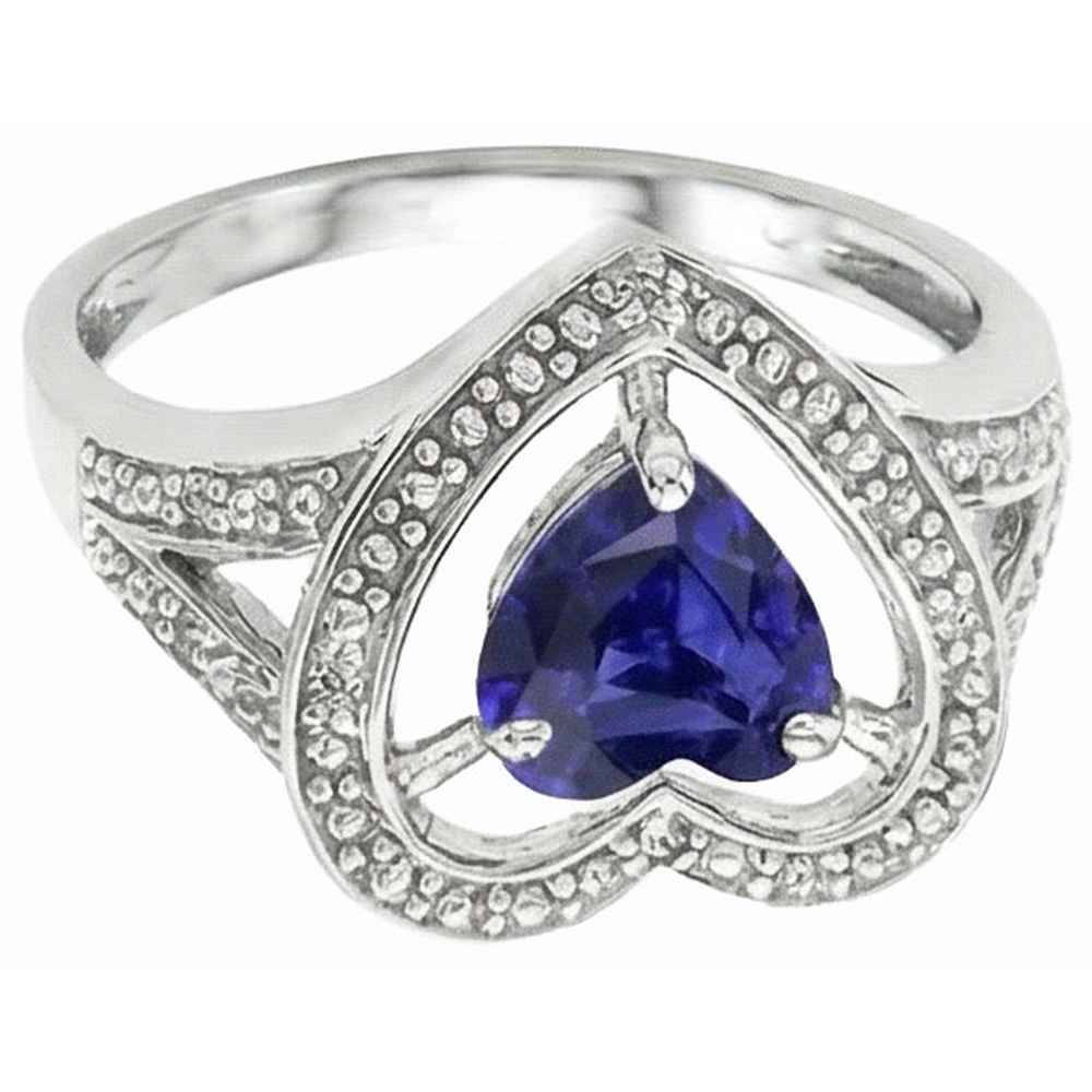natural heart sapphire 1.50ct ring profile view