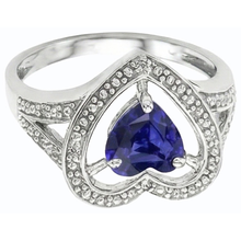 natural heart sapphire 1.50ct ring profile view