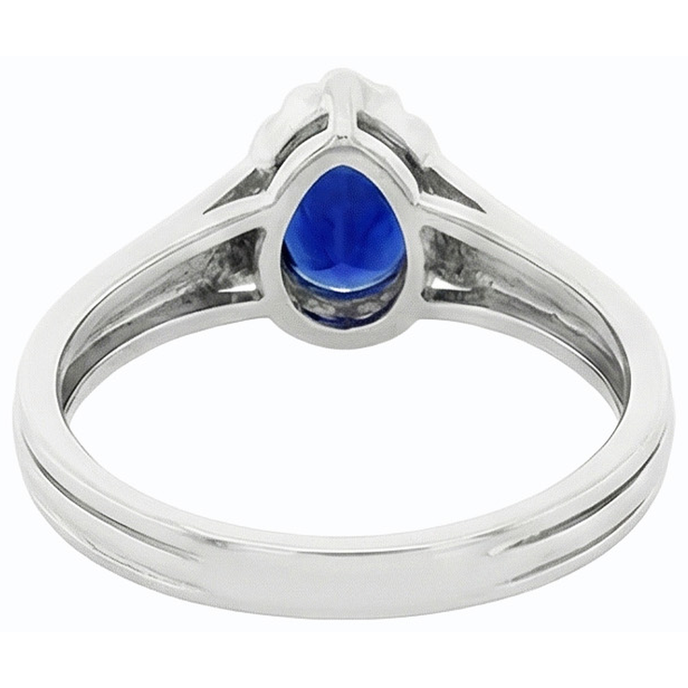 Solitaire Vintage Style Pear Cut Ceylon Sapphire Ring 2 Carats