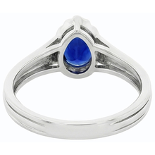 Solitaire Vintage Style Pear Cut Ceylon Sapphire Ring 2 Carats