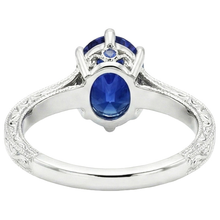 Solitaire Wedding Ring Antique Style Ceylon Sapphire 2 Carats