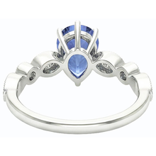 Solitaire Wedding Ring Blue Sapphire With Natural Earth Mined Diamond Accents 2.50 Carats