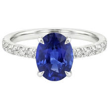 Solitaire Wedding Ring Blue Sapphire With Natural Earth Mined Diamond Accents 4.50 Carats