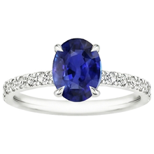 Solitaire Wedding Ring Blue Sapphire With Natural Earth Mined Diamond Accents 4.50 Carats