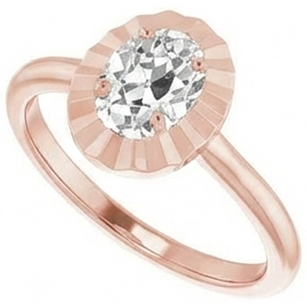 Solitaire Wedding Ring Oval Old Miner Real Natural Earth Mined DIAMOND ( NOT LAB GROWN ) 3.25 Carats Women's Jewellery