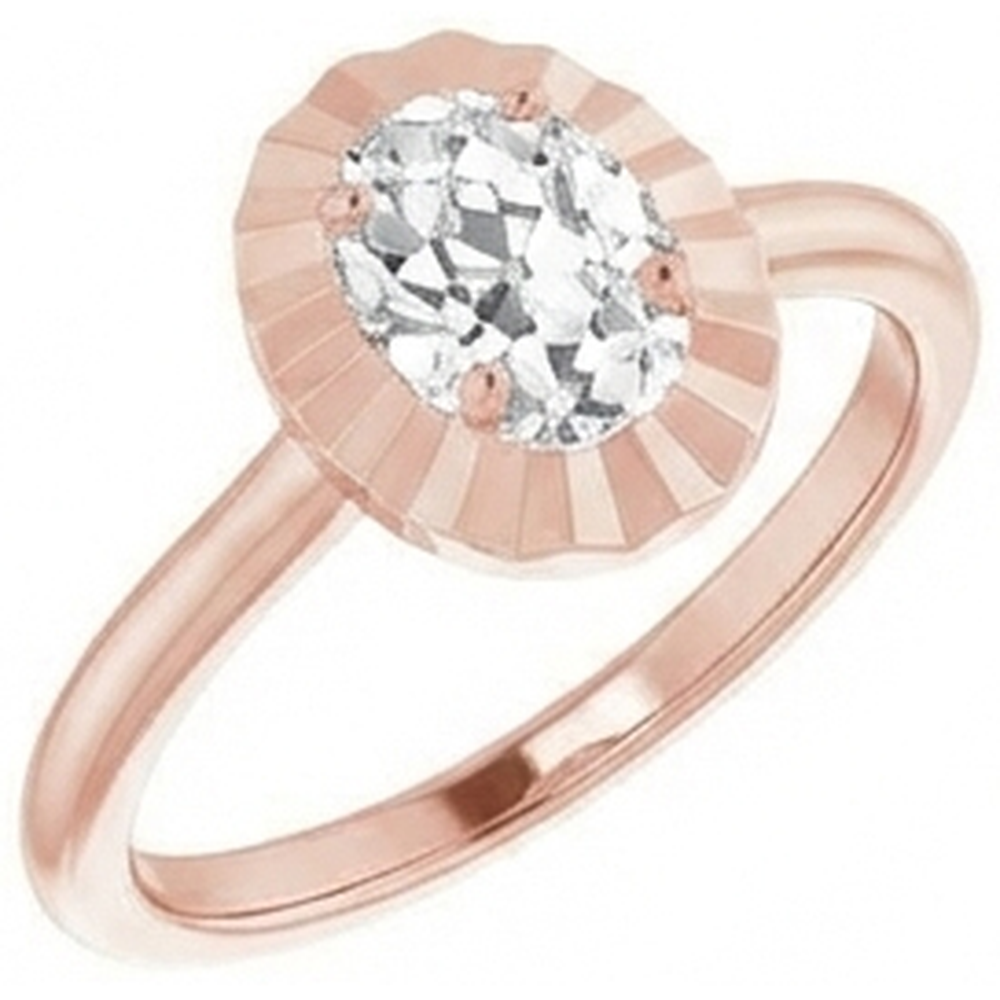 Solitaire Wedding Ring Oval Old Miner Real Natural Earth Mined DIAMOND ( NOT LAB GROWN ) 3.25 Carats Women's Jewellery