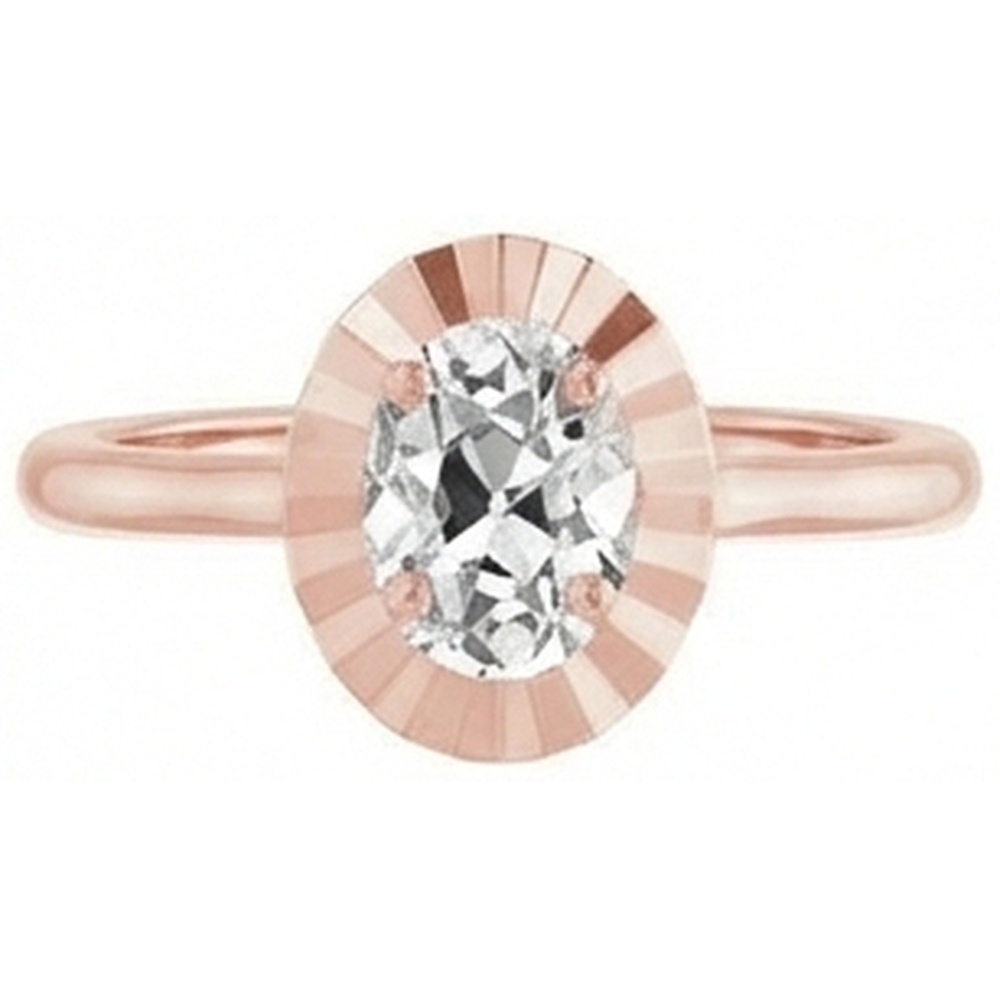 Solitaire Wedding Ring Oval Old Miner Real Natural Earth Mined DIAMOND ( NOT LAB GROWN ) 3.25 Carats Women's Jewellery