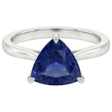 natural trillion sapphire 1.50ct ring side angle