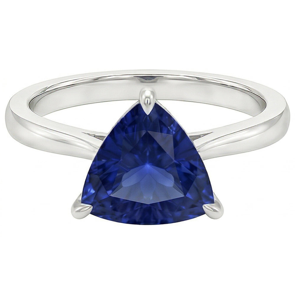 natural trillion sapphire 1.50ct ring side angle