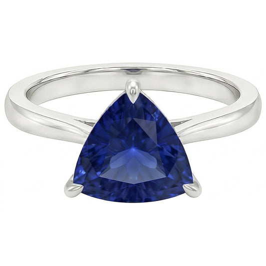 natural trillion sapphire 1.50ct ring side angle