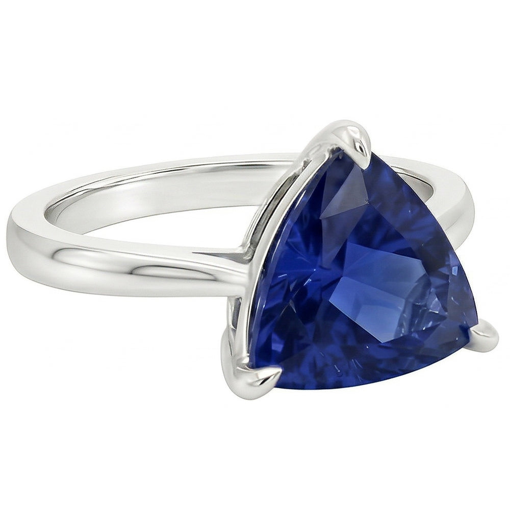 natural trillion sapphire 1.50ct ring top view