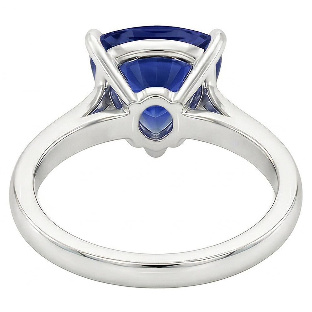 natural trillion sapphire 1.50ct ring profile view